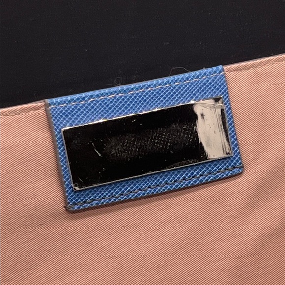 J. Crew Checkered Clutch - Blue and Green Coated Leather NEW - Picture 13 of 14